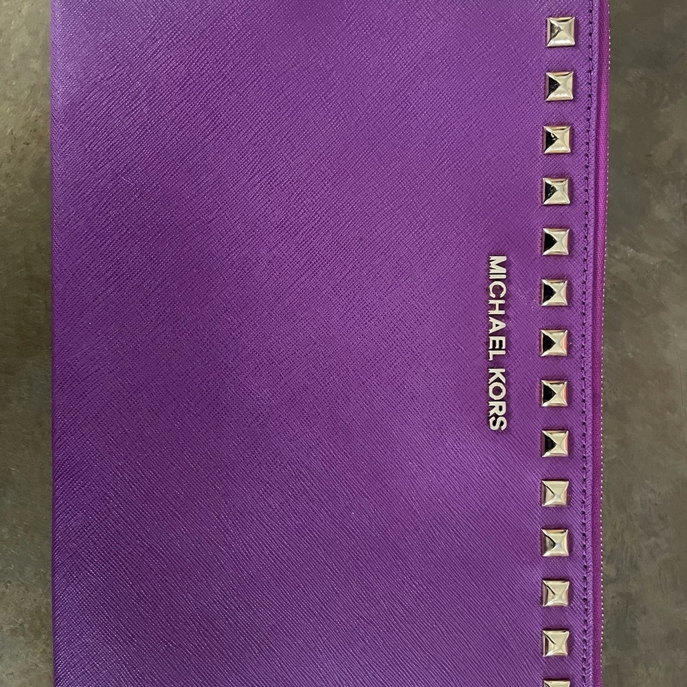 Michael Kors Studded Purple Clutch